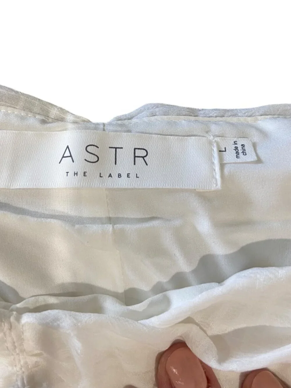 ASTR the Label Ruched Puff Sleeve Blouse White Size L Romantic Coquette Fairy